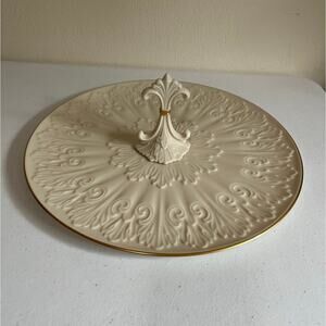 Vintage Lenox Chateau Collection 12.5" Cake Plate 24K Gold USA Bridal Wedding